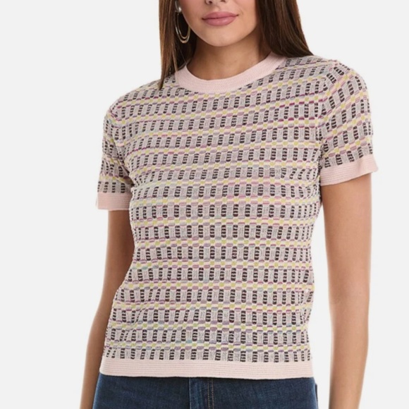 Missoni Sweaters - MISSONI Short Sleeve Crew Neck Multi Color Knit Top - Size S - MSRP $395…